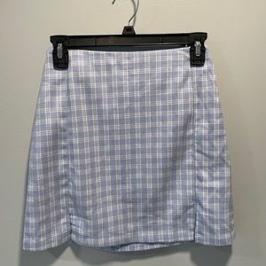 Cornflower blue flannel mini skirt